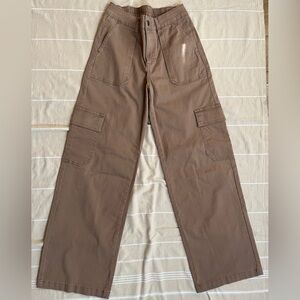 Mauve wide leg cargo pant
